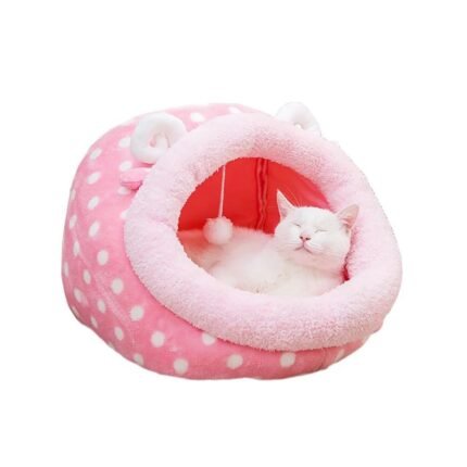 Comfortable Premium Cartoon House for Cats & Puppies Pink