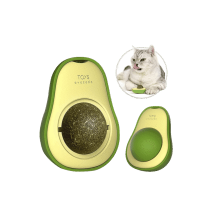 Wall-mounted Healthy Cat Licking Catnip Toy Avocado