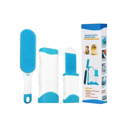 Reusable Pet Fur Remover with Self-Cleaning Base