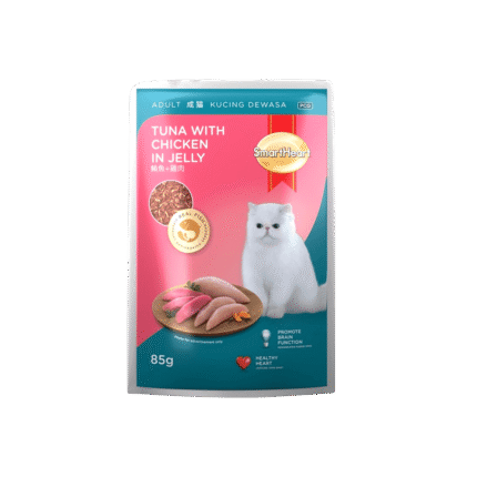 SmartHeart Cat Pouch Adult Tuna with Chicken in Jelly 85g