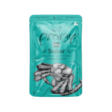 Pramy INDOOR Pouch Tuna Meat Topping Crab in Gravy for All Cats 70g