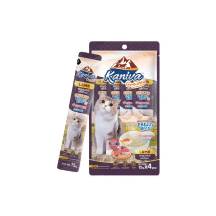 Kaniva Creamy Treat Tuna Topping Lamb + Chicken Freeze Bits 15g*4
